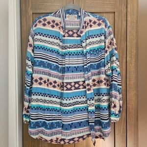 Striped Multicolor Long Sleeve Button Up